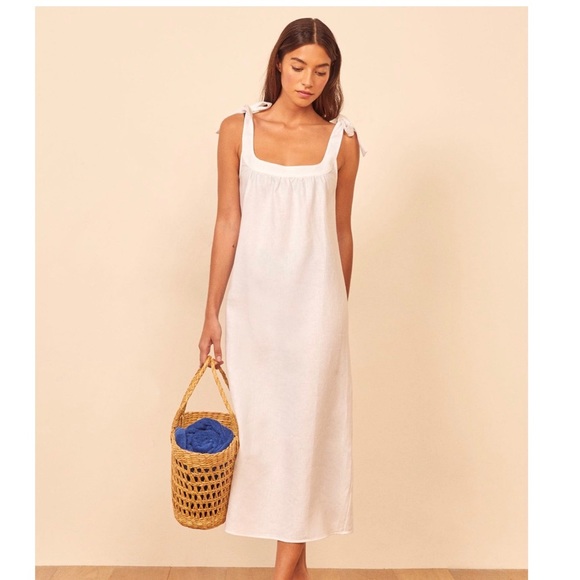 Reformation Dresses & Skirts - Reformation Bronte White Linen Dress NWT